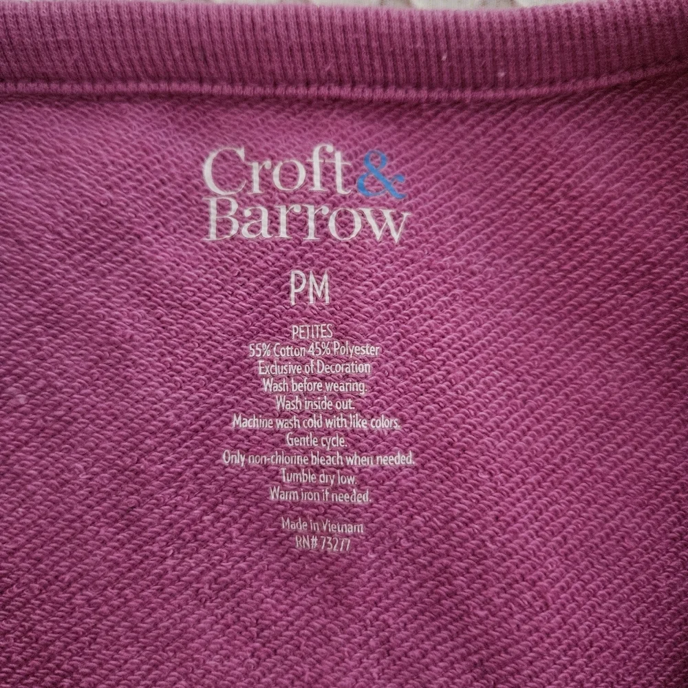 Croft & Barrow Petite Pink Sweatshirt - Picture 6 of 11
